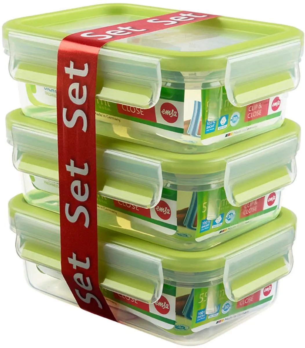 Emsa Clip & Close Vershouddoos 3x0,55L - Transparant - afbeelding 3 van 5