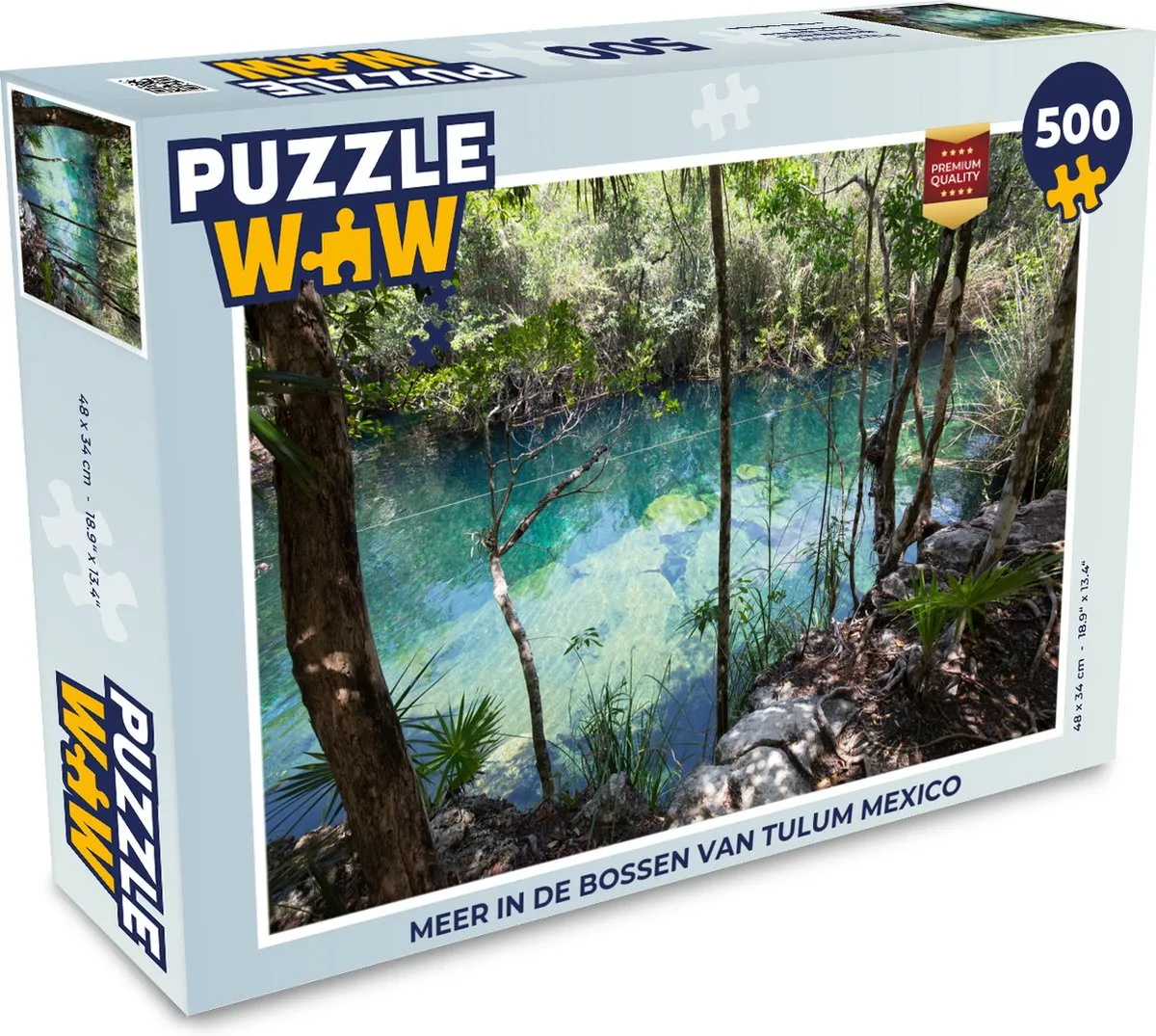 PuzzleWow Legpuzzel 500 Stuks - Tulum Mexico - Multicolor