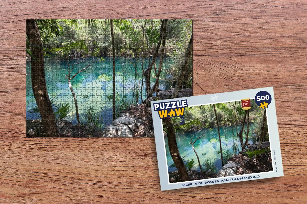PuzzleWow Legpuzzel 500 Stuks - Tulum Mexico - Multicolor
