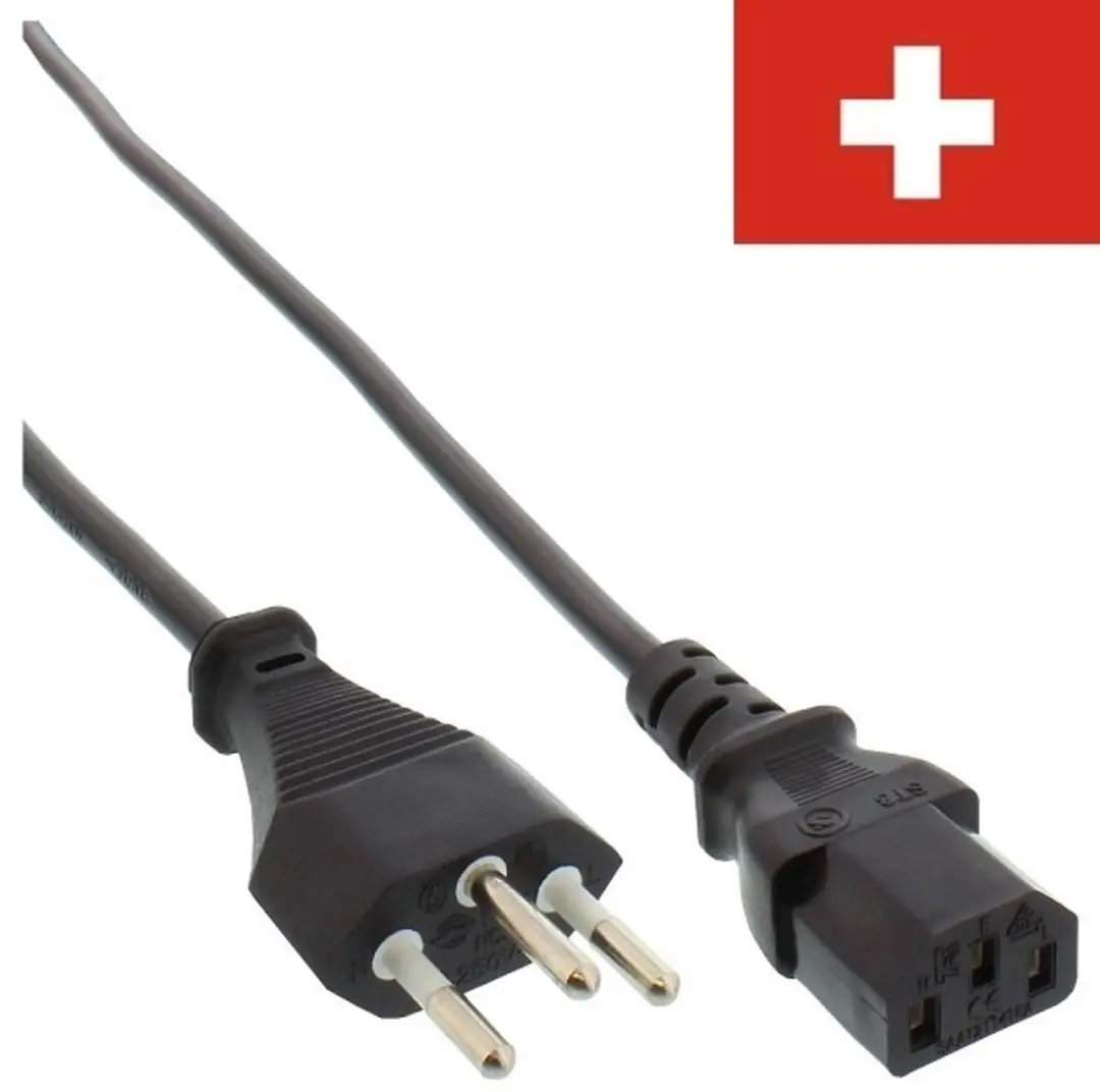 Goobay Netsnoer 2m J-stekker naar C13 - 3x1,5mm² Zwart