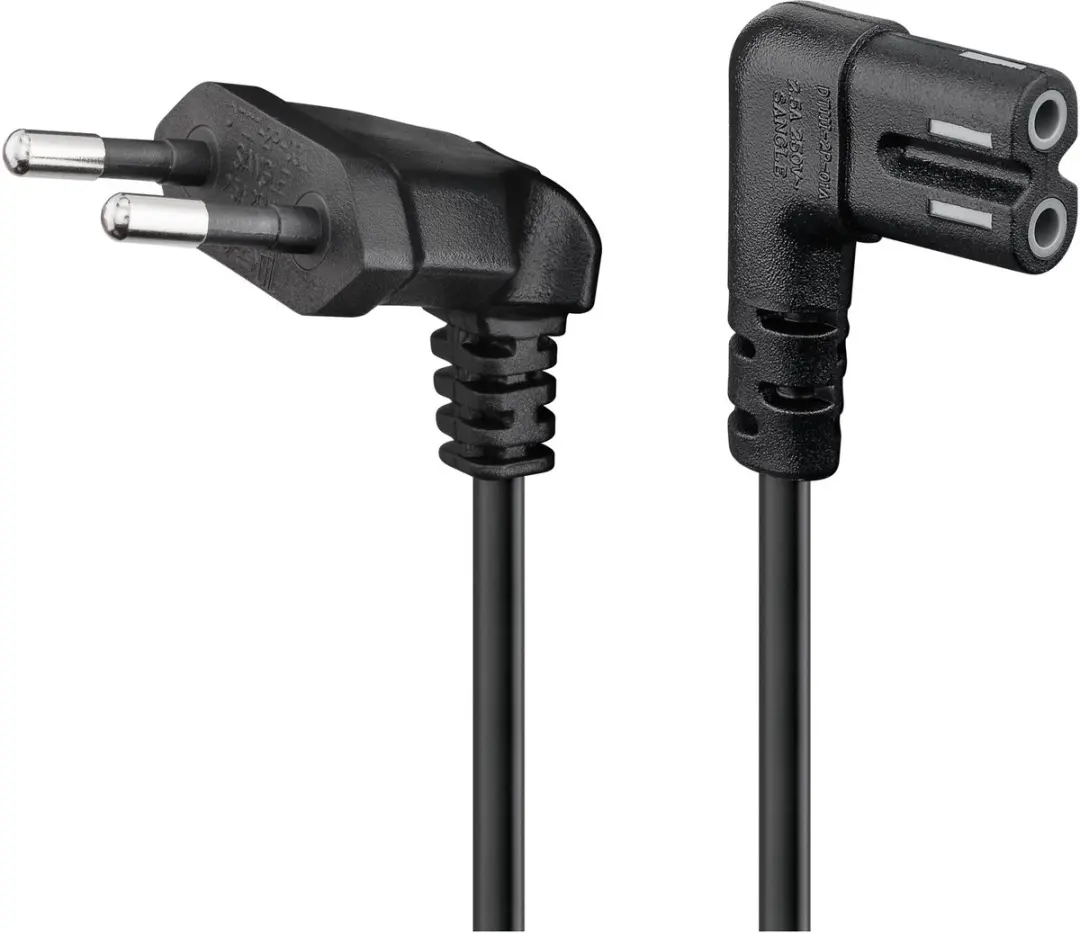 Goobay Aansluitkabel met eurostekker voor Sonos-luidsprekers, 90°, 2 meter, zwa