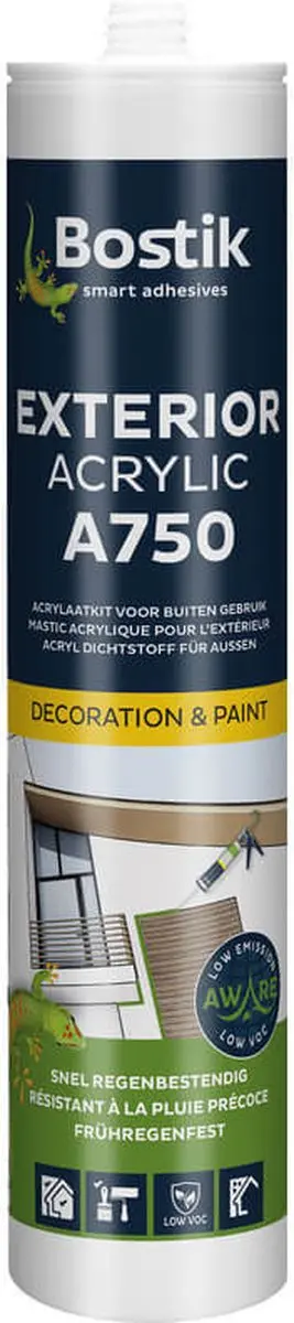 Bostik A750 Acrylkit wit overschilderbaar binnen/buiten 310ml