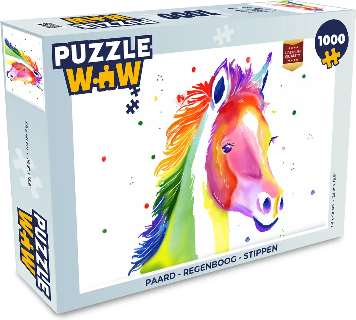 PuzzleWow Regenboog Stippen Legpuzzel 1000 Stuks - Multicolor