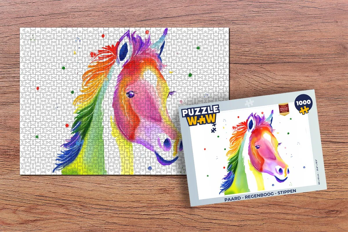 PuzzleWow Regenboog Stippen Legpuzzel 1000 Stuks - Multicolor