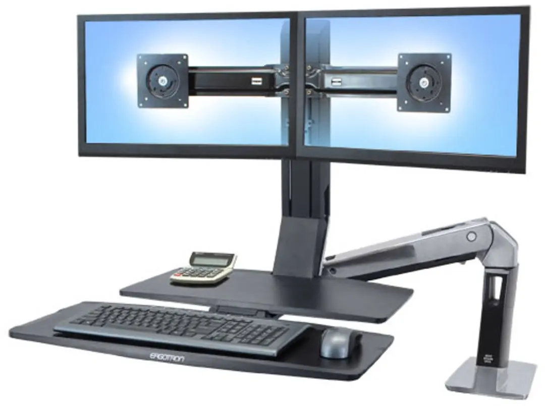 Ergotron WorkFit -A, Dual 55,9 cm (22") Zwart