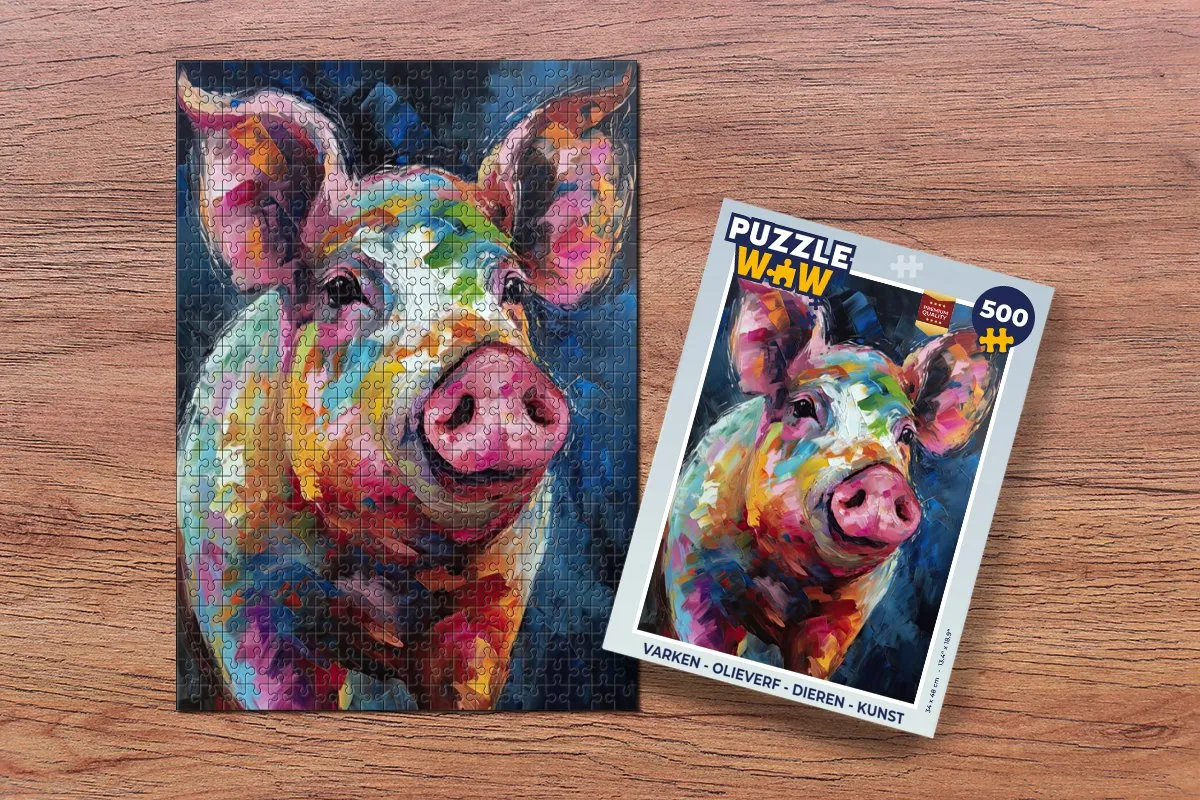 PuzzleWow Varken Legpuzzel 500 Stuks - Multicolor