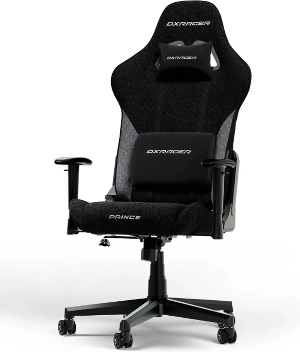 DXRacer Prince L gamestoel fabric zwart/grijs