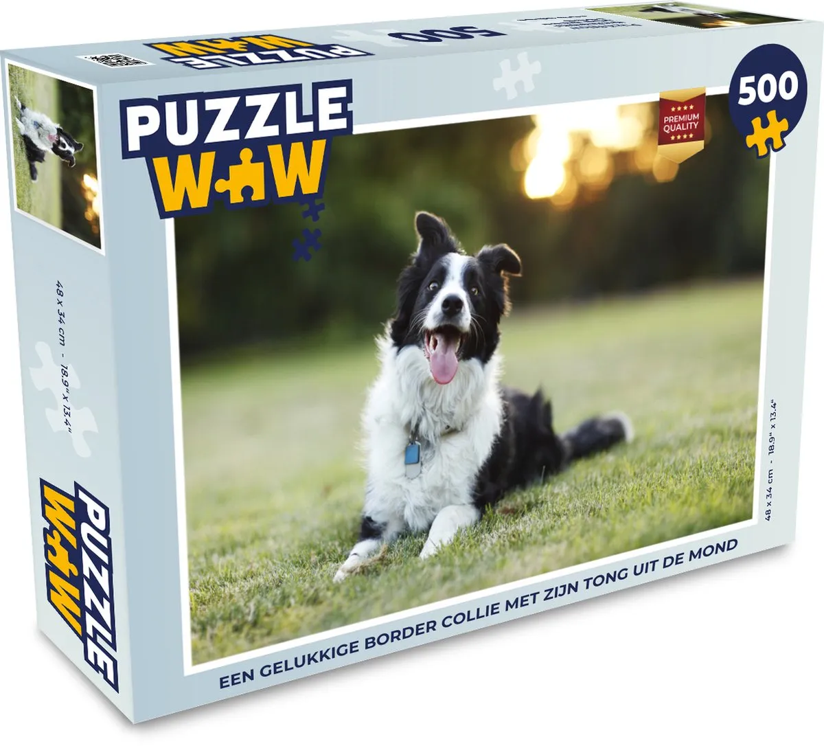 PuzzleWow Legpuzzel Border Collie 500 Stuks - Multicolor