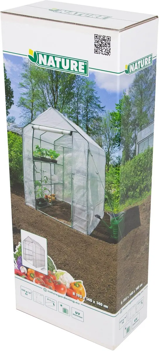 Nature Tuinkas met bodemframe 195x140x140cm - Transparant - afbeelding 3 van 5