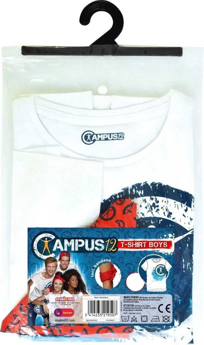 Studio 100 Campus 12 T-shirt & Bandana - 152cm - Wit/Blauw