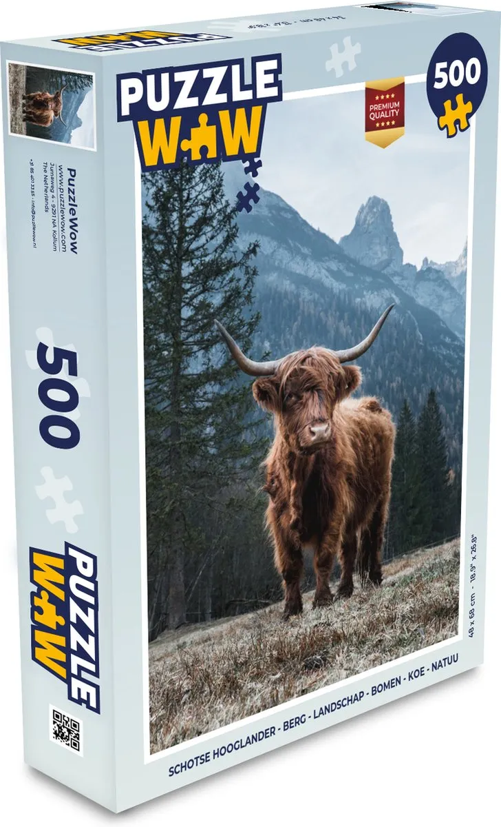 PuzzleWow Schotse Hooglander Legpuzzel 500 Stuks