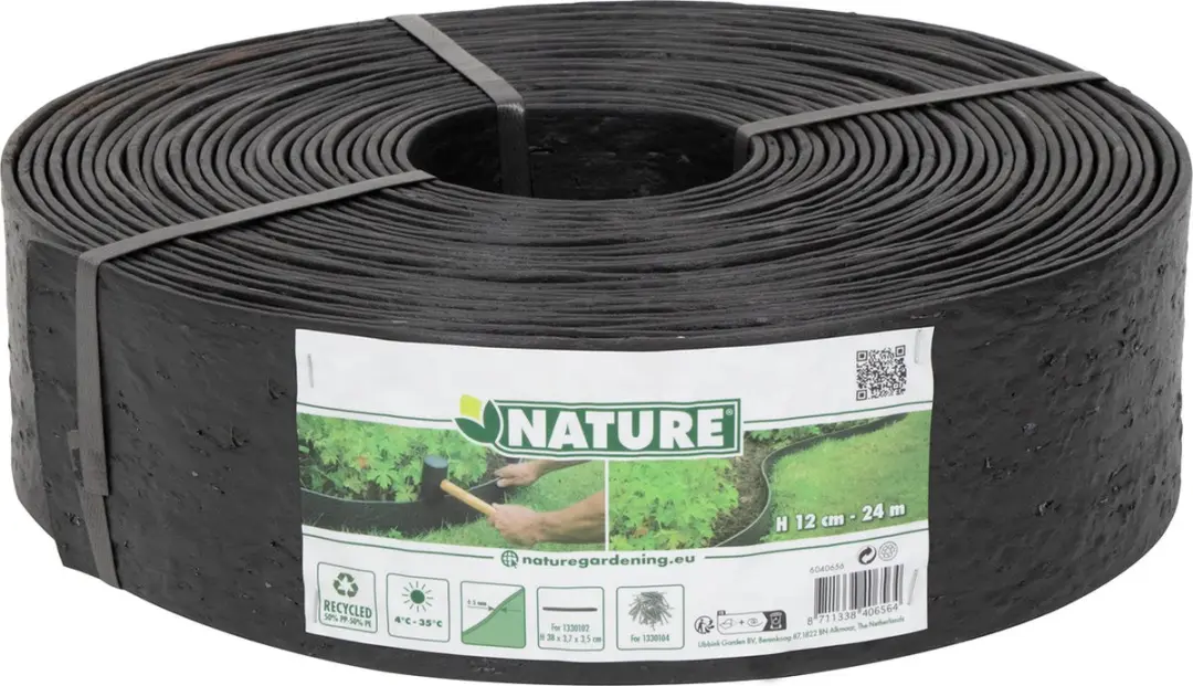 Nature Borderrand op rol 12cm x 24m - 5mm - Zwart - afbeelding 5 van 5