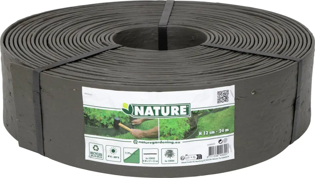 Nature Borderrand Grijs 12cm x 24m - 5mm dik - afbeelding 5 van 5