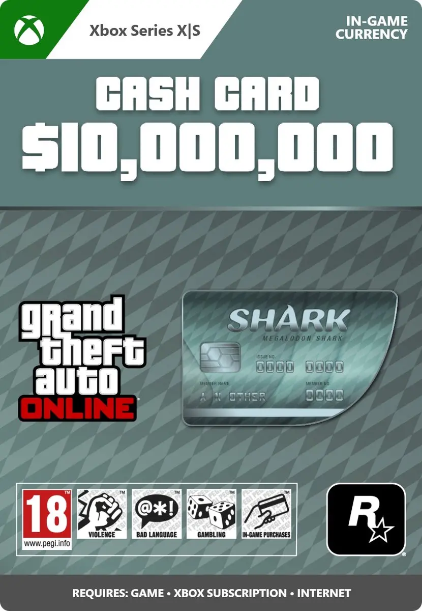 Rockstar GTA Online Megalodon Shark Cash Card 10.000.000
