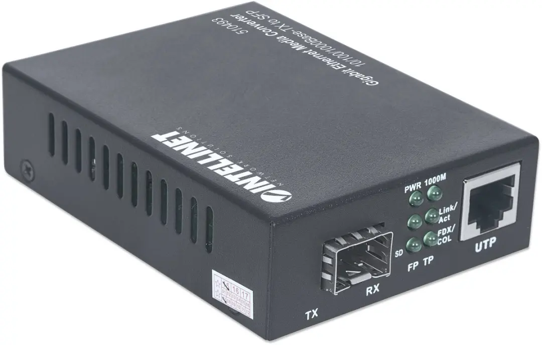 Intellinet 510493 Netwerk Media Converter 1000 Mbit/s - Zwart