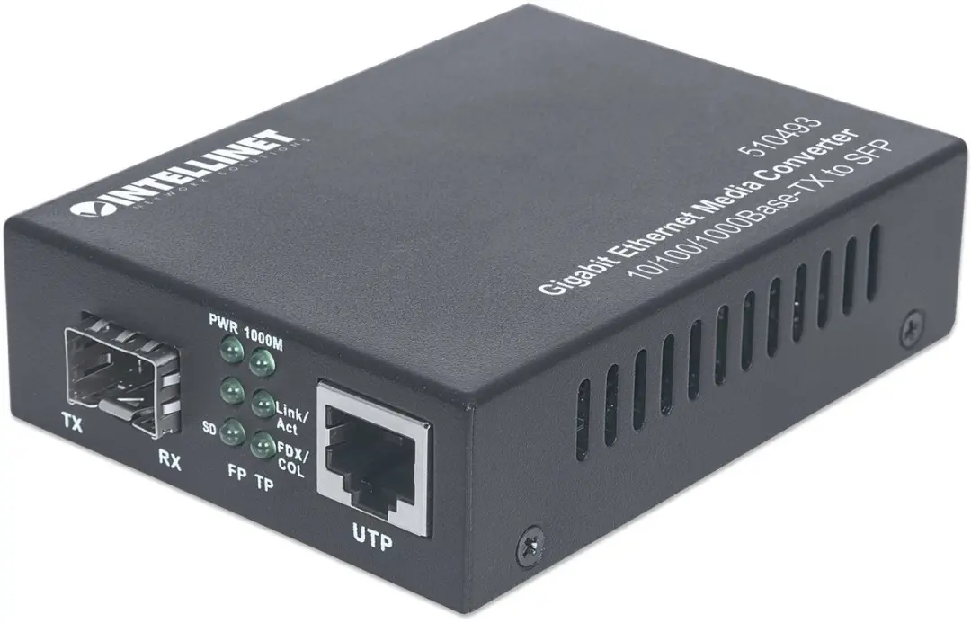 Intellinet 510493 Netwerk Media Converter 1000 Mbit/s - Zwart