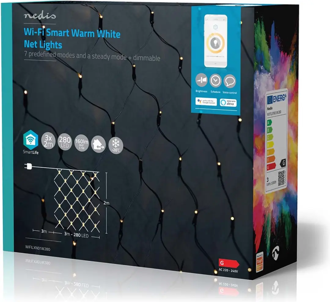 Nedis SmartLife Kerstverlichting Net 280 LED 3m