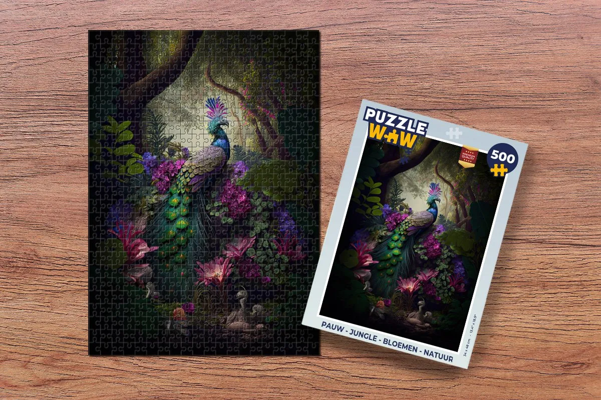PuzzleWow Jungle Bloemen Natuur Legpuzzel 500 Stuks - Multicolor