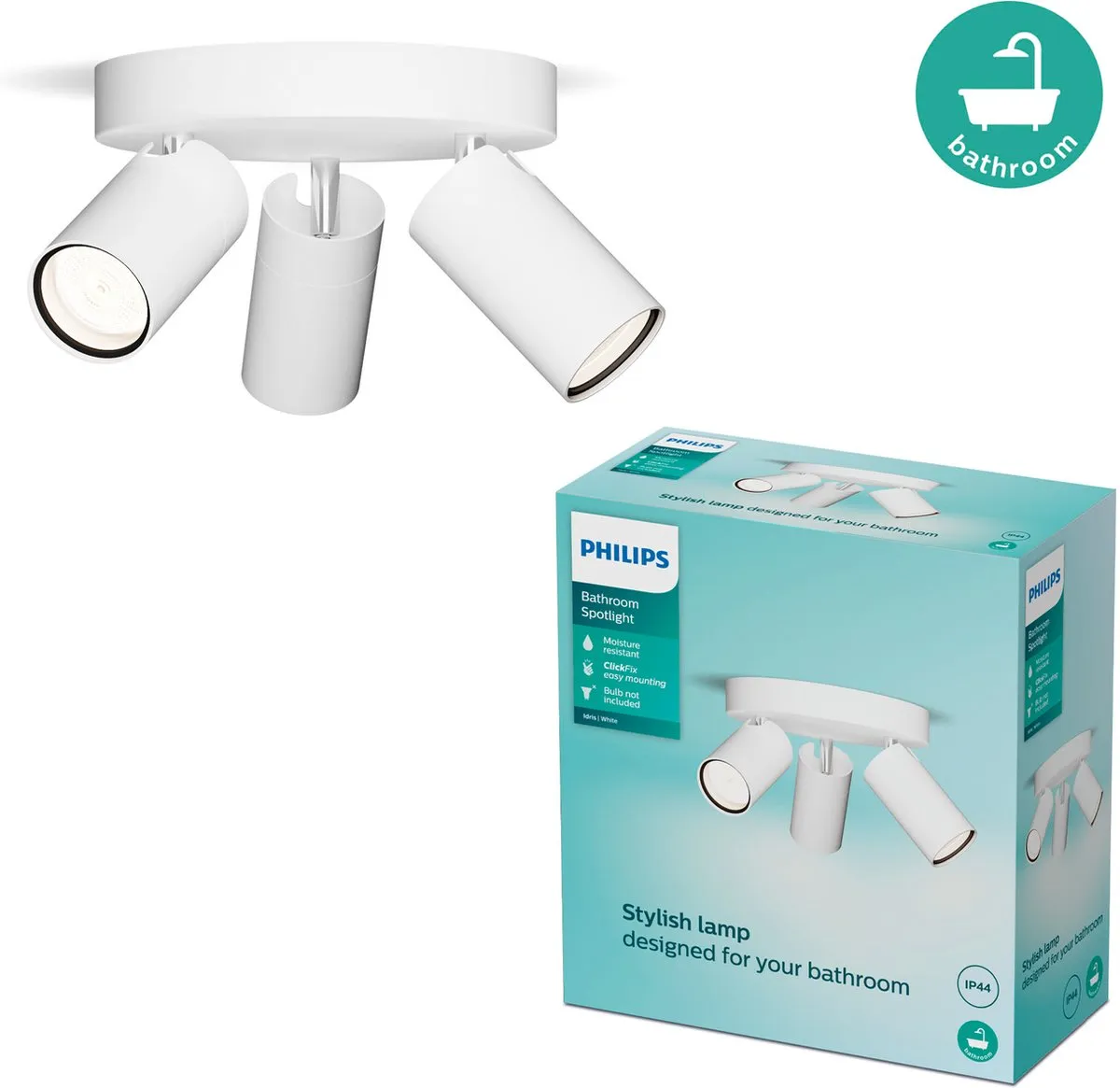 Philips Idris Spot Plafondlamp 3x5W IP44