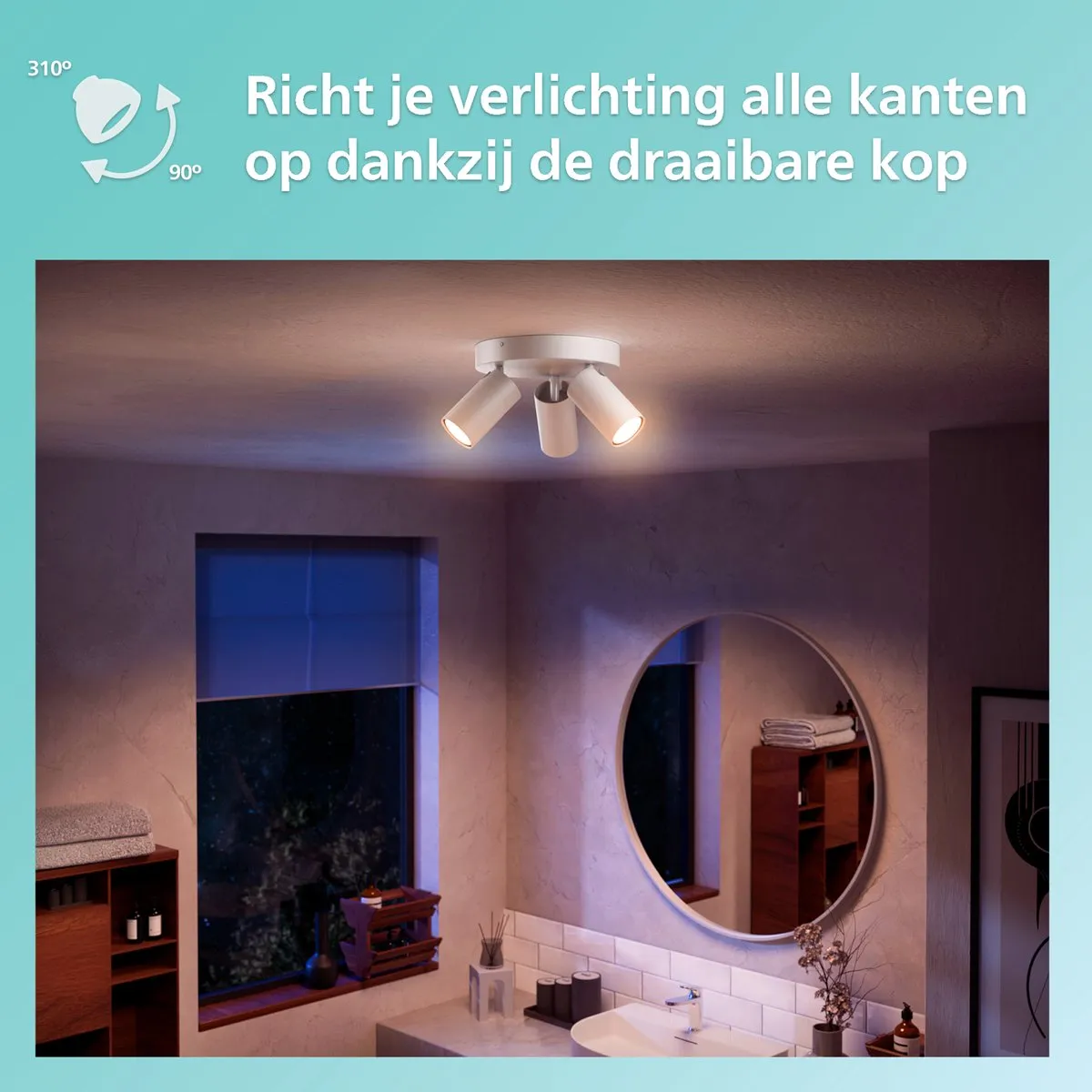 Philips Idris Spot Plafondlamp 3x5W IP44 - Wit