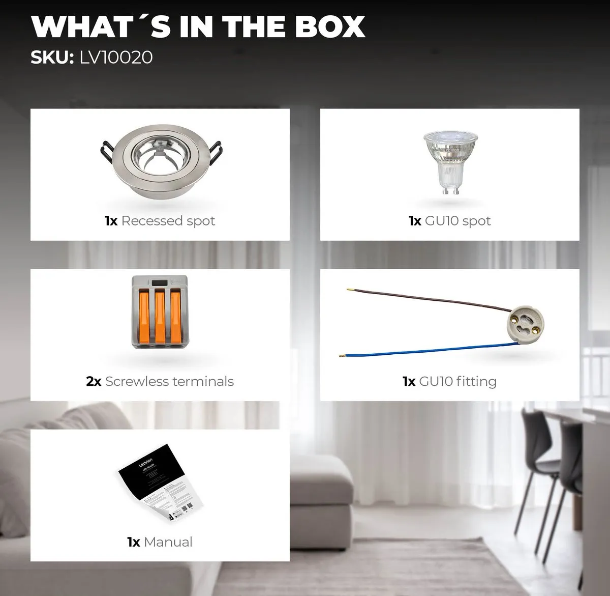 Ledvion LED Inbouwspot Tokyo 3W - 4000K - Ø92mm - RVS