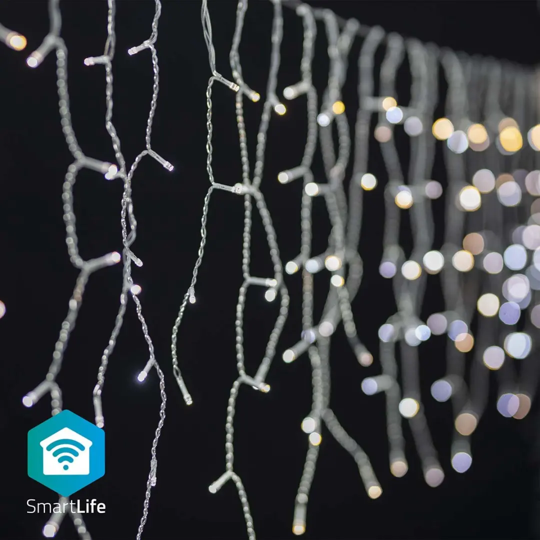 Nedis SmartLife Ijskegel Kerstverlichting 400 LED - 8m - Warm tot Koel Wit - afbeelding 5 van 6