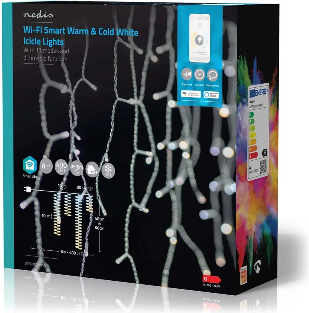 Nedis SmartLife Ijskegel Kerstverlichting 400 LED