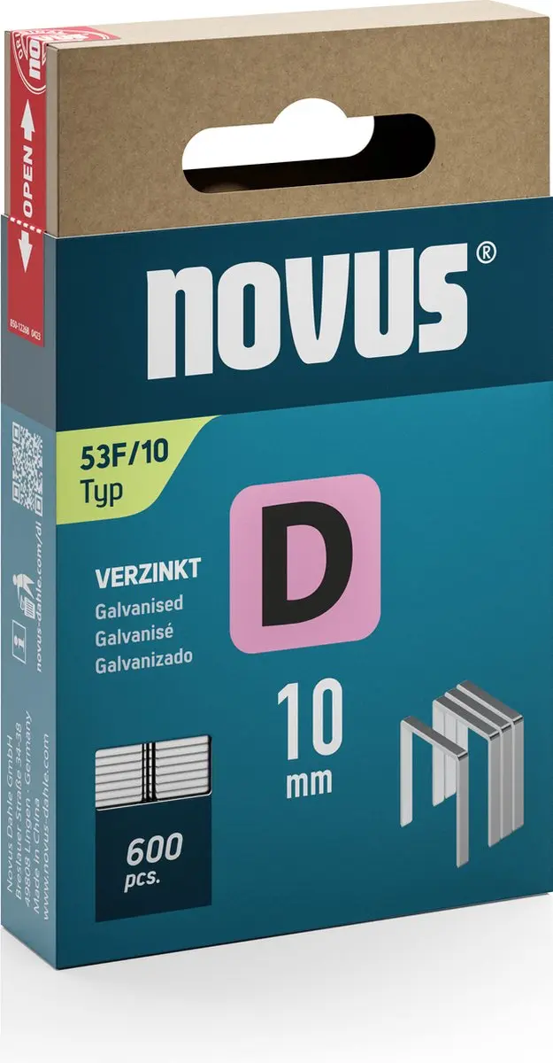 Novus D 53F Platte Draadnieten 600 Stuks