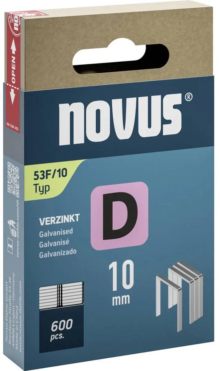 Novus D 53F Platte Draadnieten 600 Stuks - MPN 042-0790 - afbeelding 4 van 5