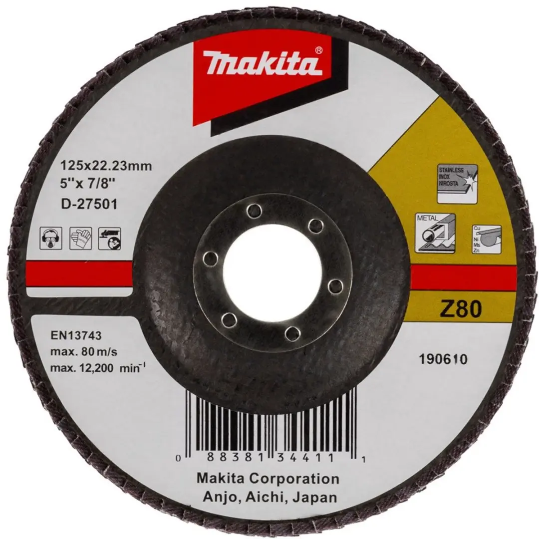 Makita D-27501 Lamellenschuurschijf 125mm - K80 - afbeelding 3 van 3