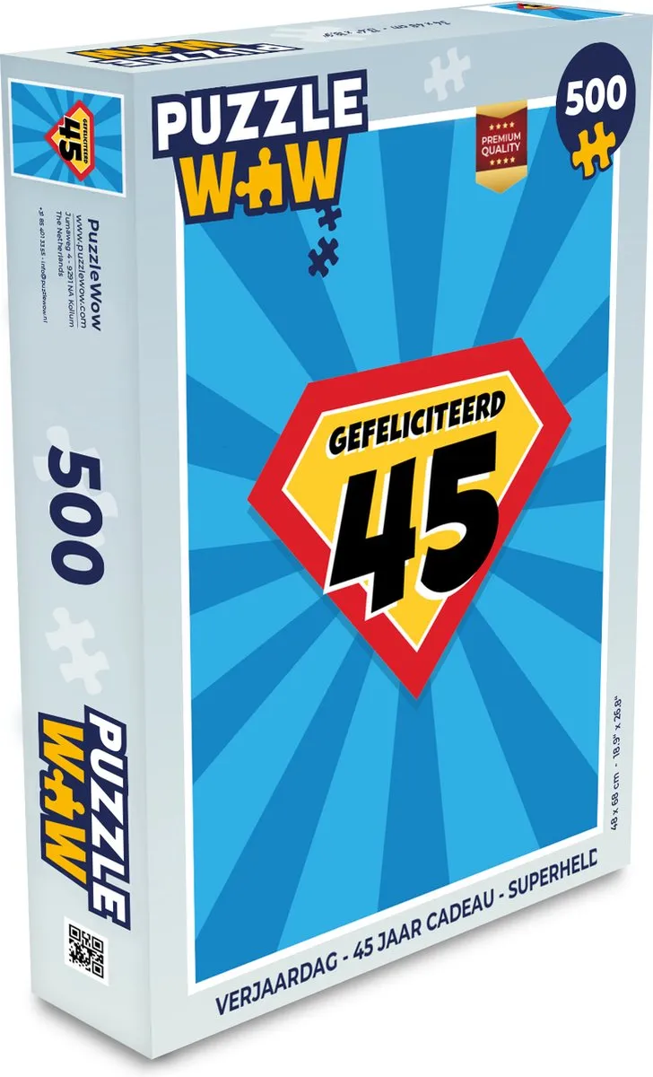 PuzzleWow Superheld Legpuzzel 500 Stuks - Multicolor
