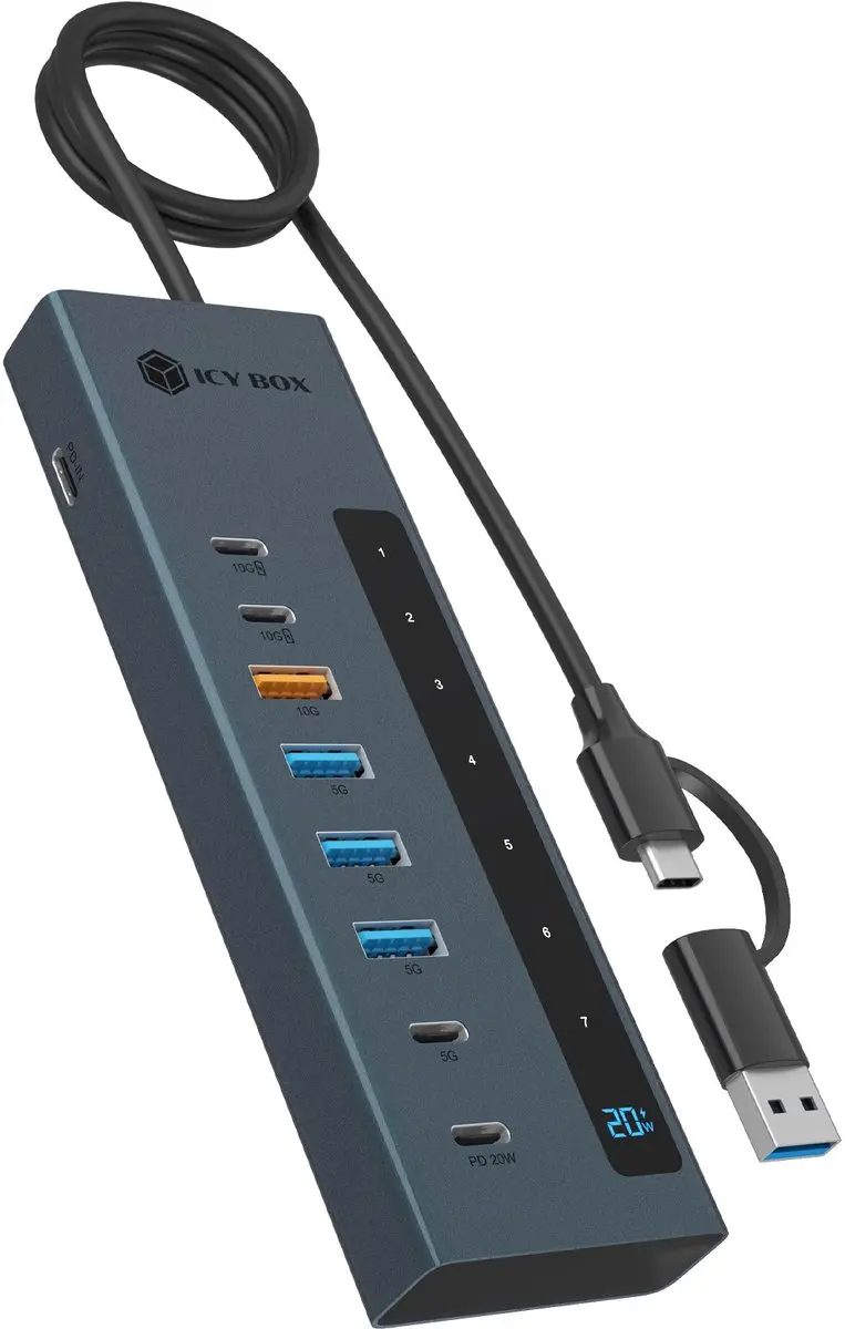 Icy Box IB-HUB1743-CPD USB-Hub 10 Gbps