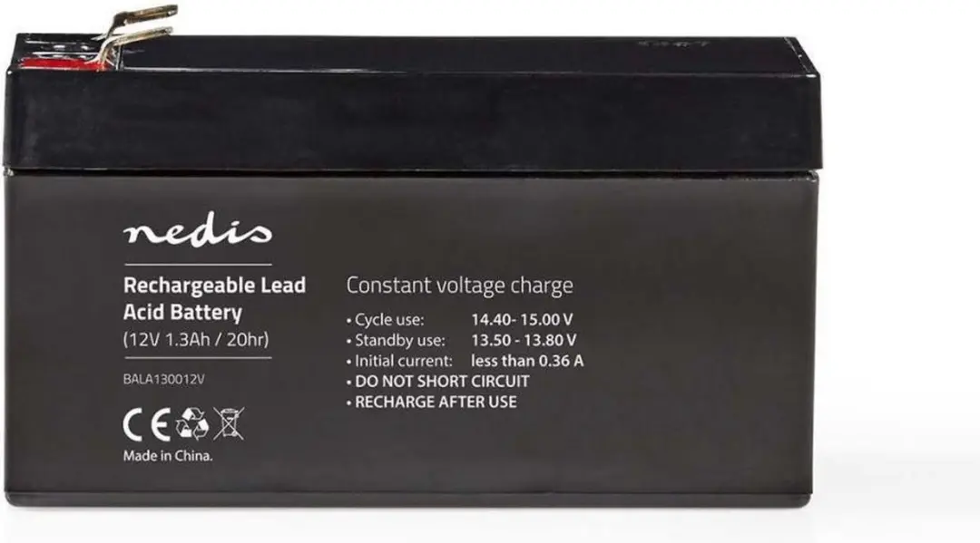 Nedis Oplaadbare Loodaccu BALA130012V 12V - 1300mAh - afbeelding 5 van 6