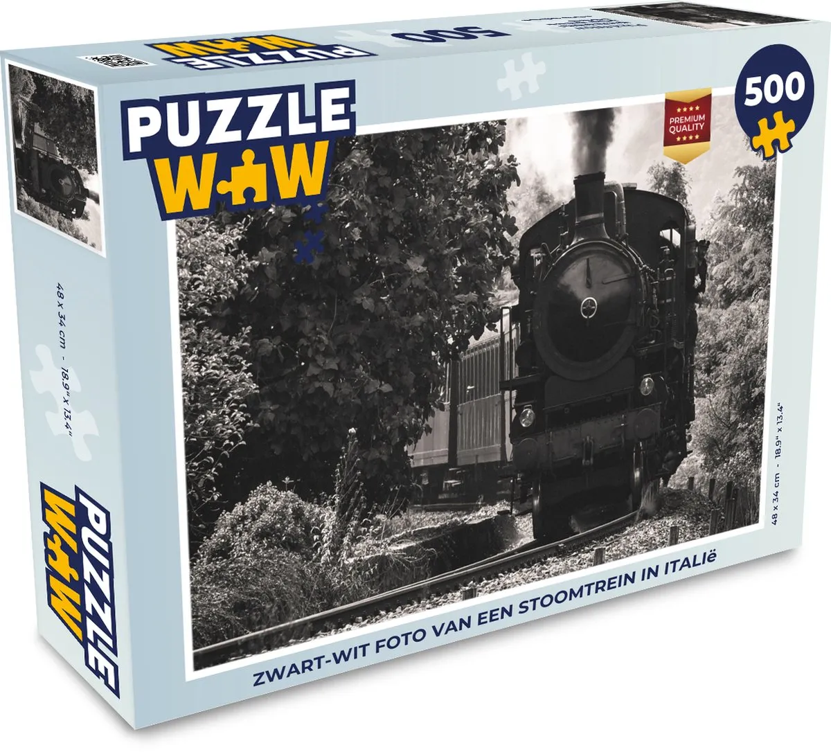 PuzzleWow Legpuzzel Stoomtrein Italië 500 Stuks - Multicolor