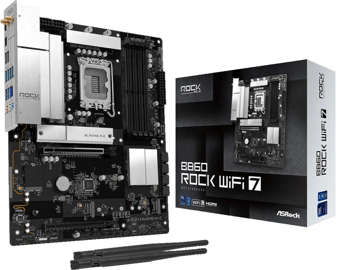 ASRock B860 Rock WiFi 7 ATX Moederbord - LGA 1851 - afbeelding 3 van 5