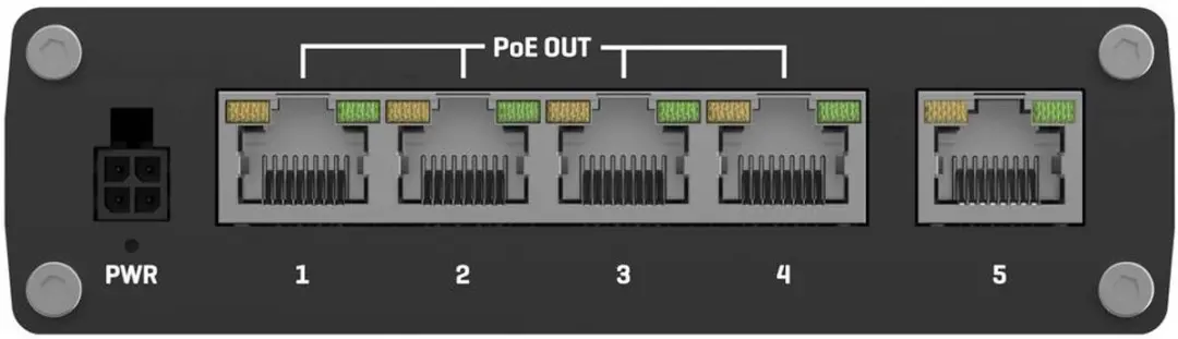 Teltonika TSW100010000 Ethernet Switch 5 Poorten - 4x PoE - 120W - Zilver