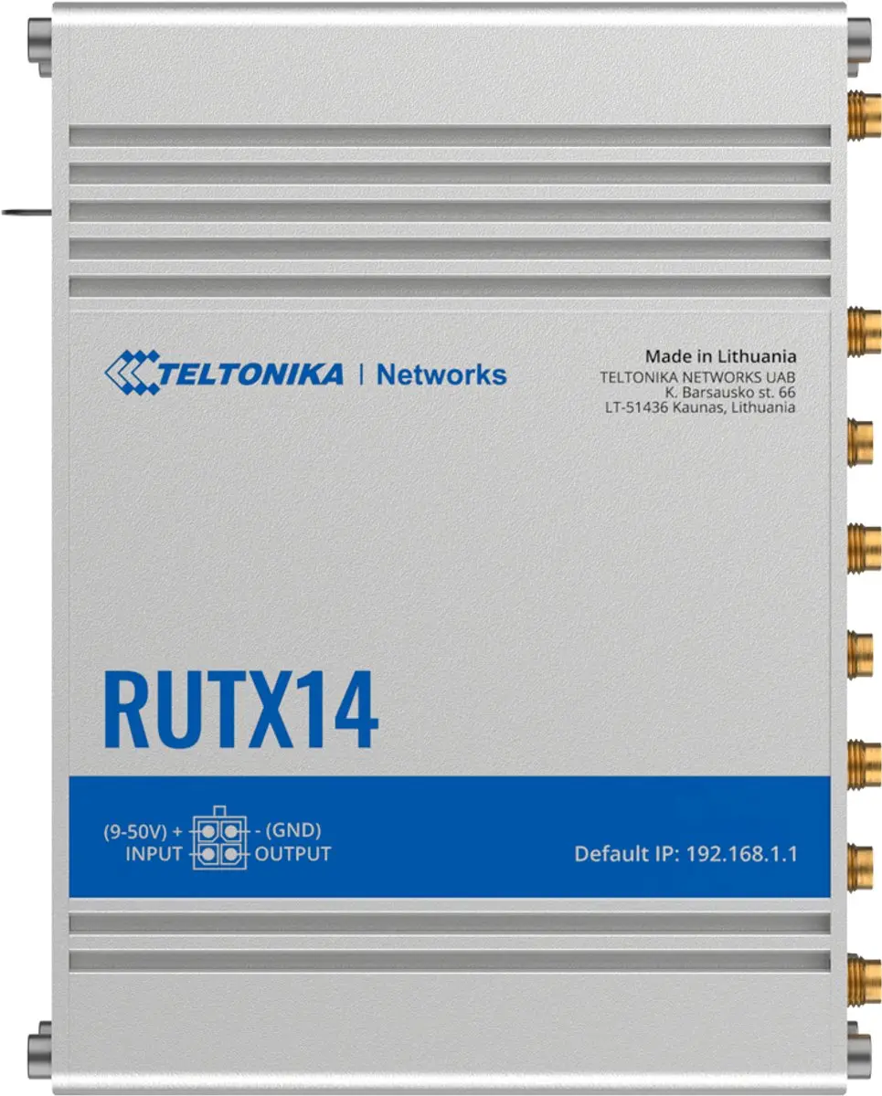 Teltonika RUTX14 4G-router Dual SIM - Industrieel - 5x LAN 1Gbps