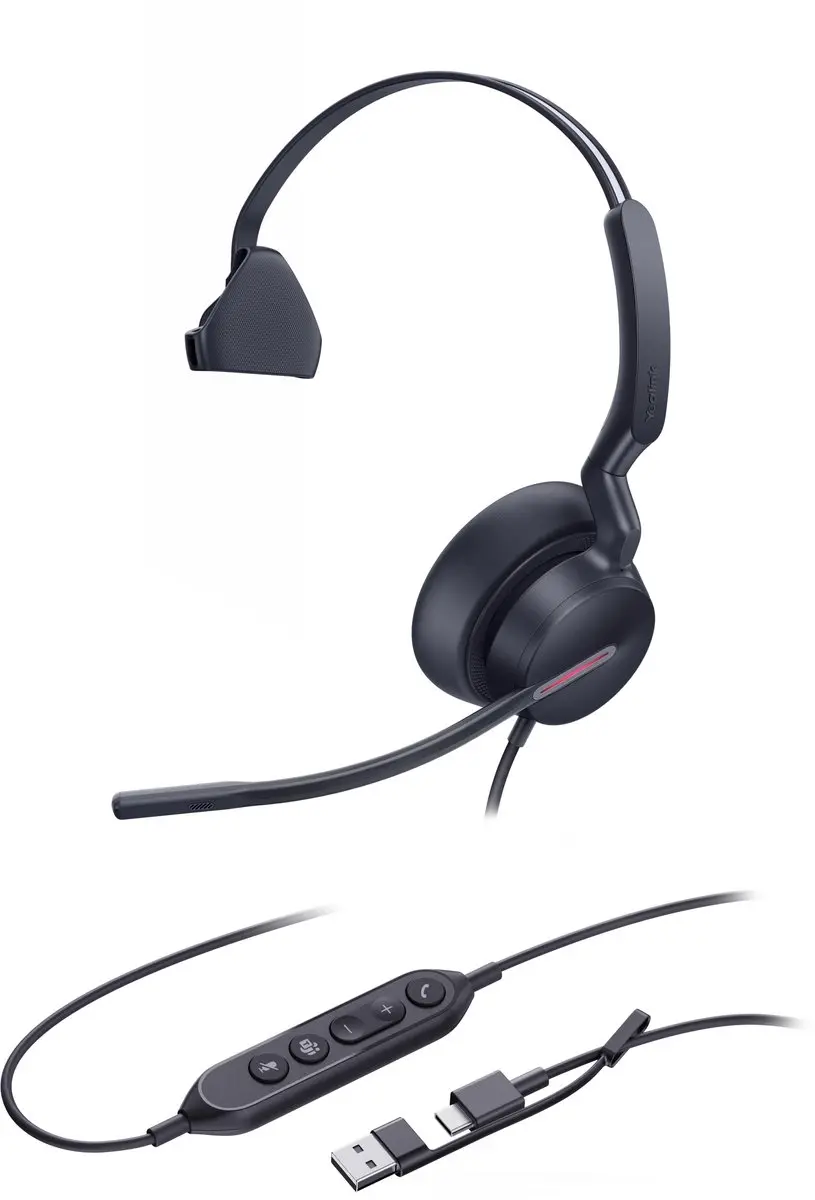Yealink UH46 Mono Teams Headset - Zwart - afbeelding 2 van 3