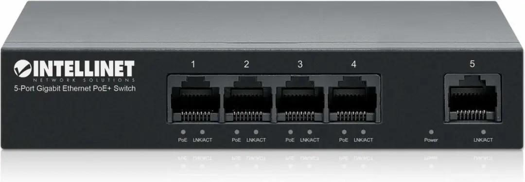 Intellinet 561792 Managed Switch 5x PoE - 10Gbps - 40W
