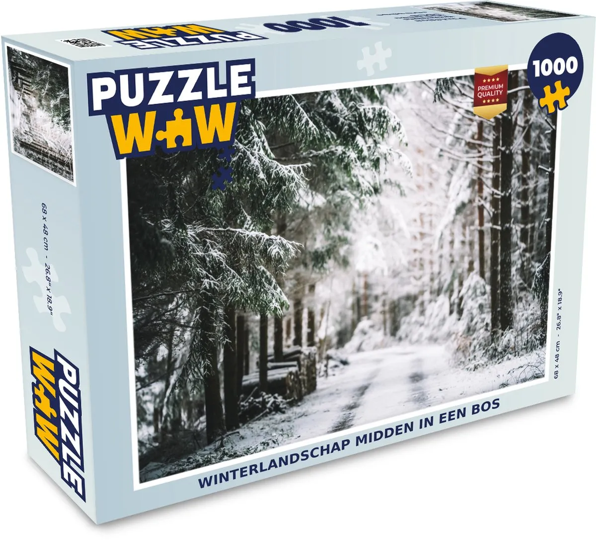 PuzzleWow Winterlandschap Bos Legpuzzel 1000 Stuks - Multicolor