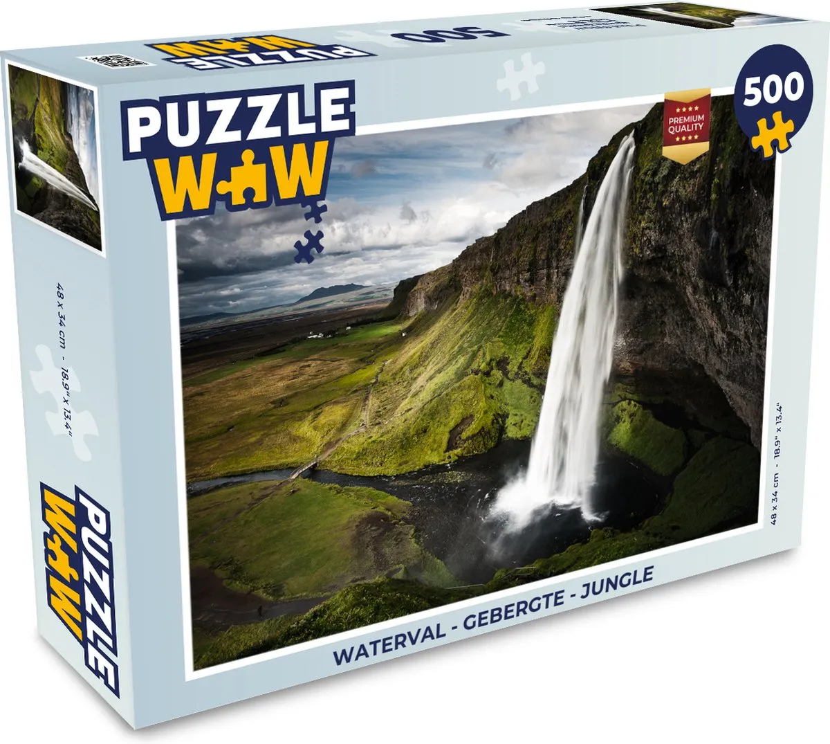 PuzzleWow Waterval Jungle Legpuzzel 500 Stuks - Multicolor