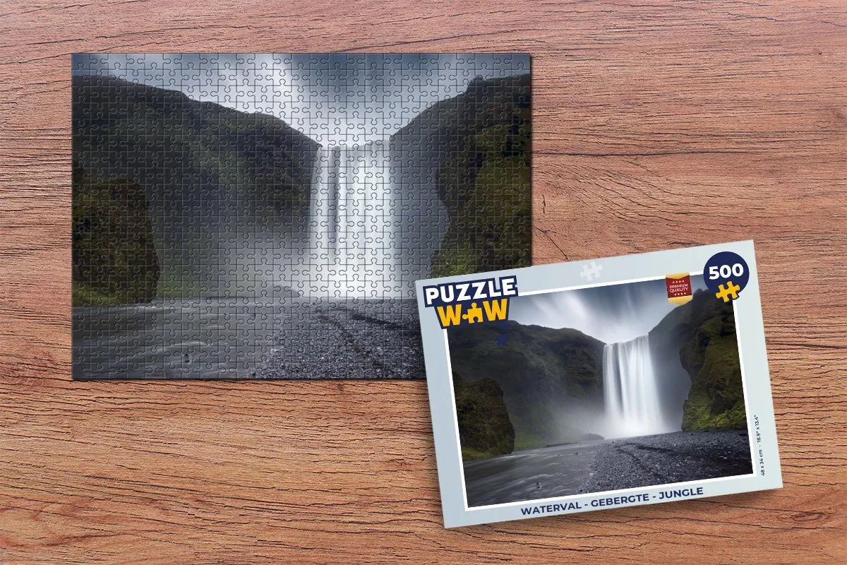 PuzzleWow Waterval Jungle Legpuzzel 500 Stuks - Multicolor