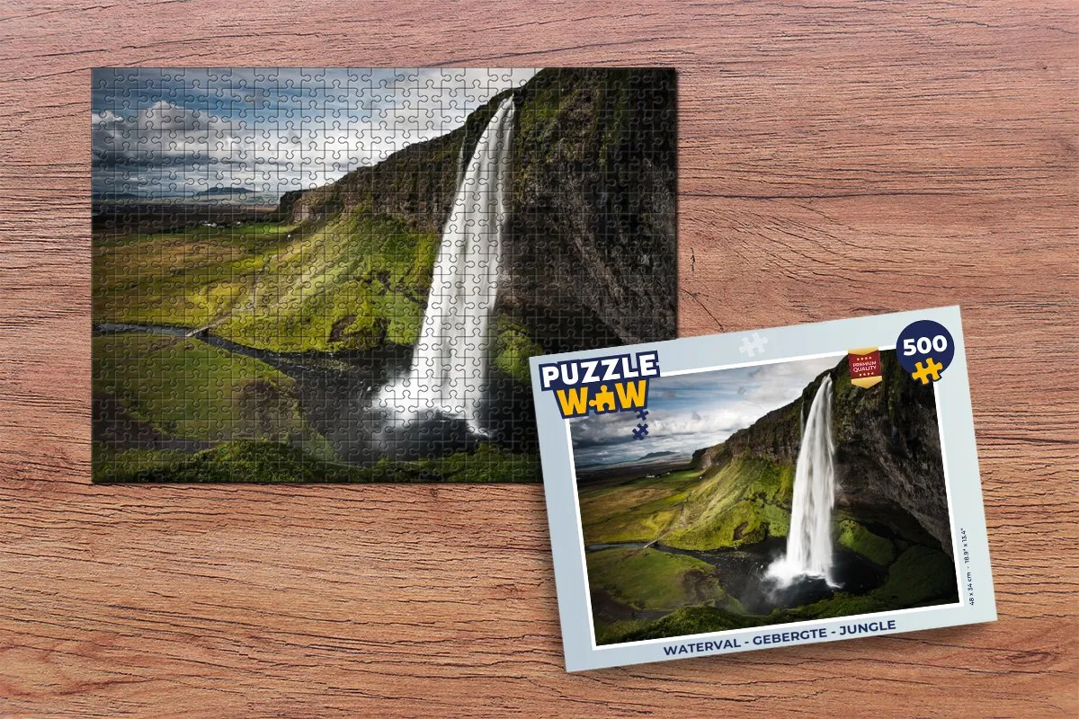 PuzzleWow Waterval Jungle Legpuzzel 500 Stuks - Multicolor