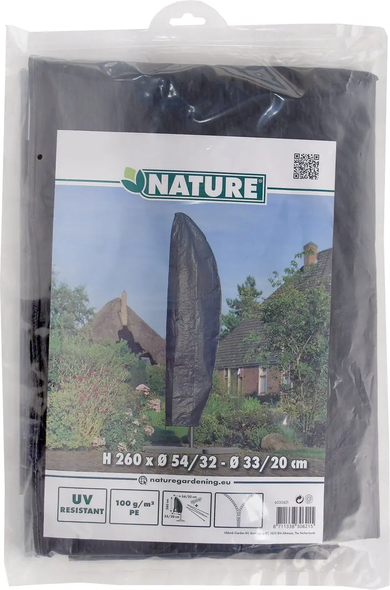 Nature Tuinmeubelhoes Parasol Antraciet - H260cm - afbeelding 3 van 4