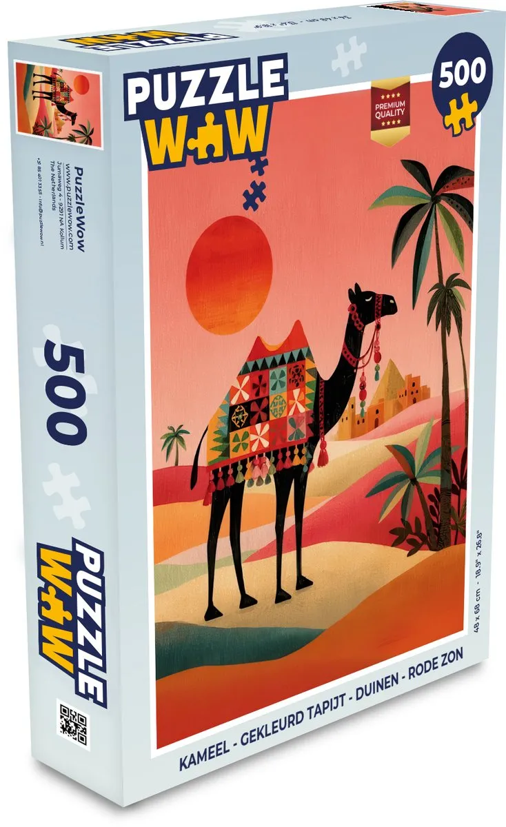 PuzzleWow Kameel Duinen Rode Zon Legpuzzel 500 Stuks