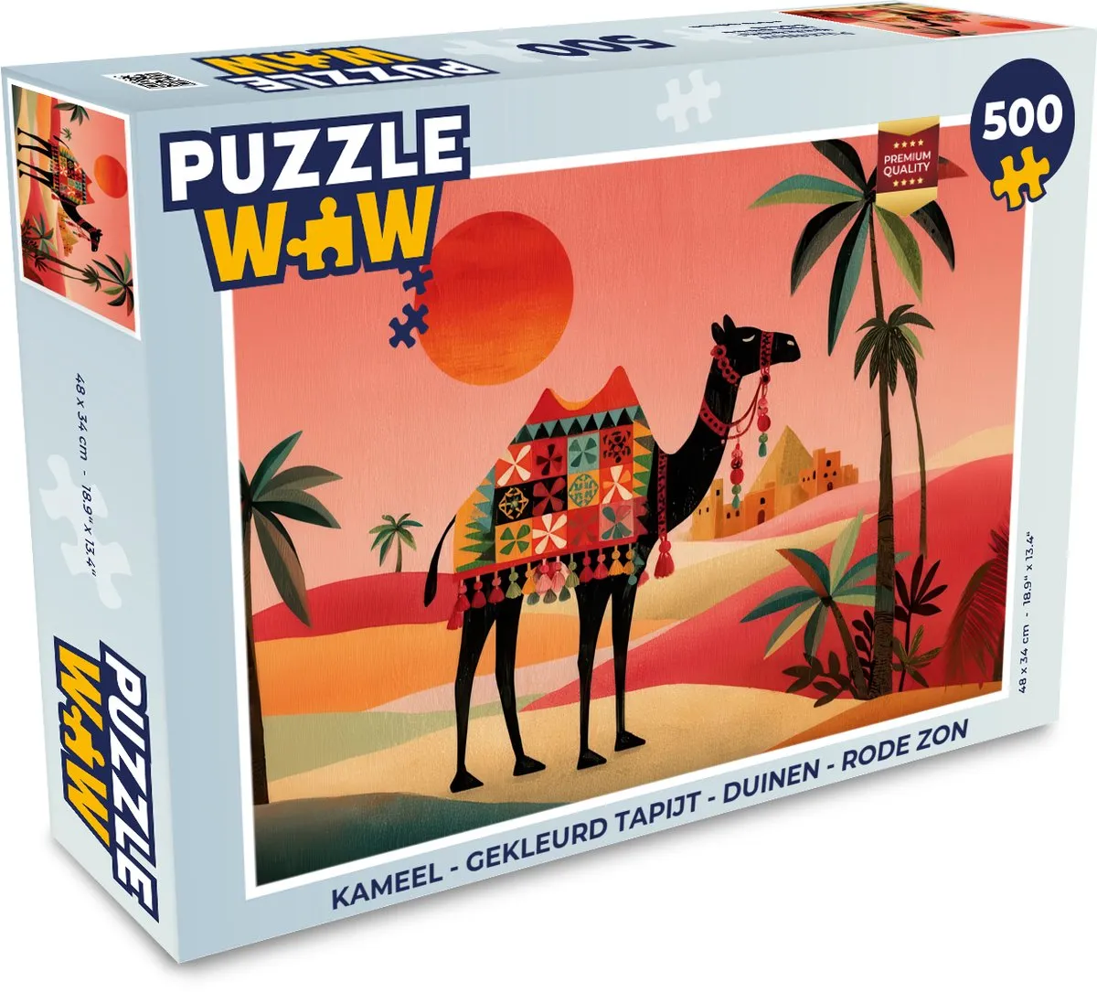 PuzzleWow Kameel Duinen Rode Zon Legpuzzel 500 Stuks