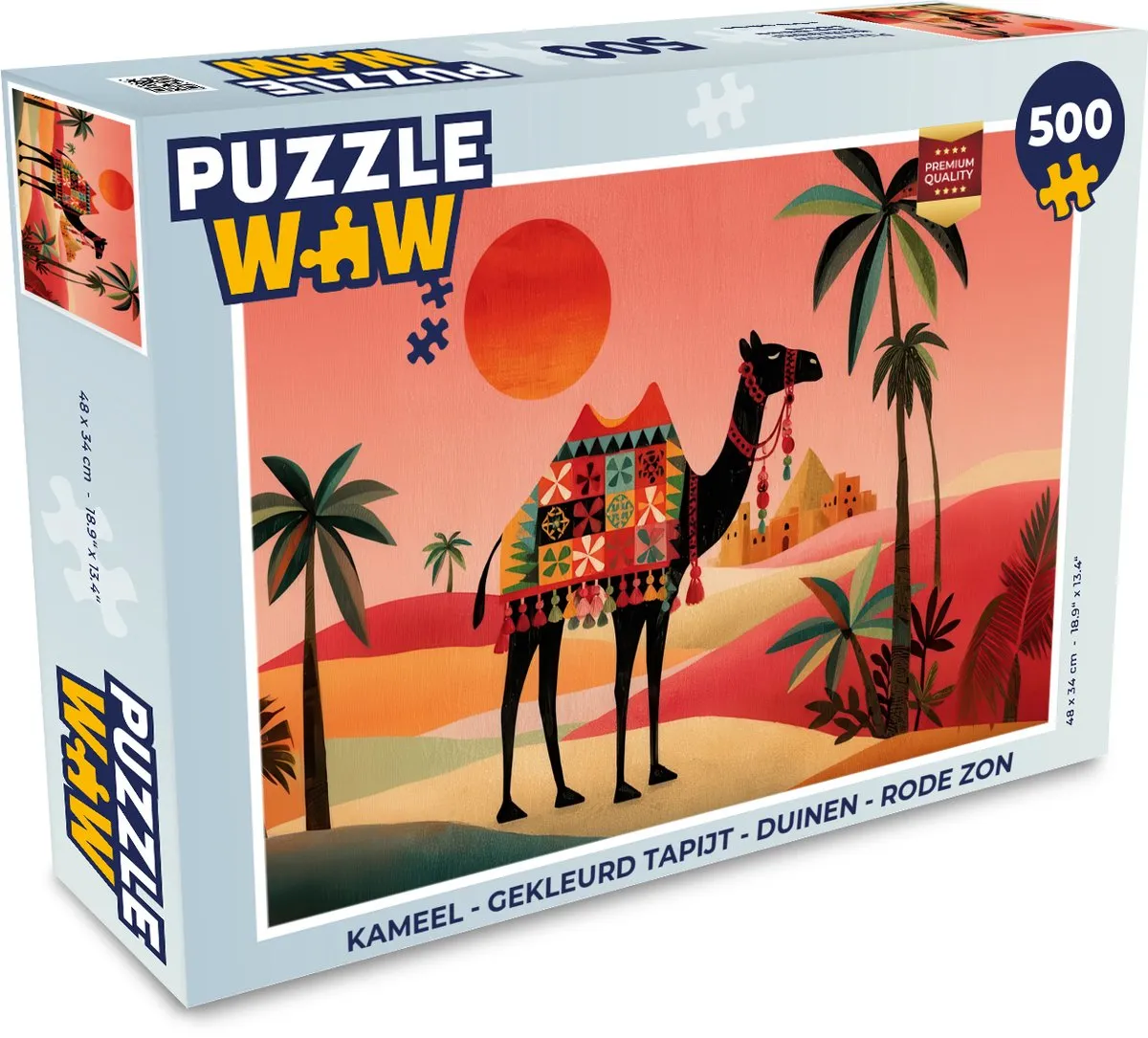 PuzzleWow Kameel Duinen Rode Zon Legpuzzel 500 Stuks