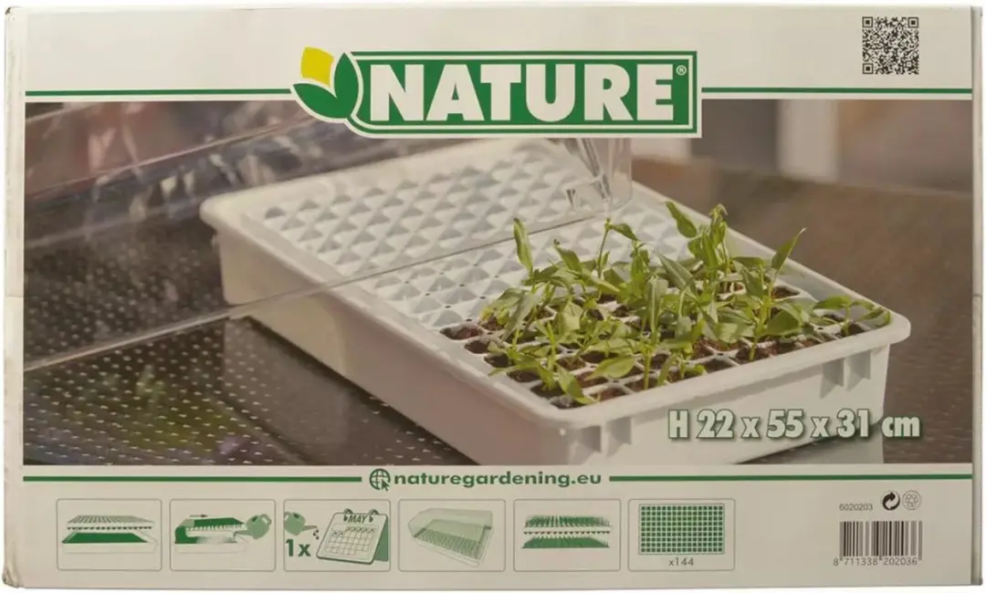 Nature Kweekkas 22x55x31cm - Wit - inclusief zaadtray - afbeelding 3 van 3