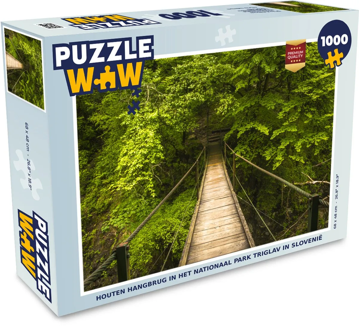 PuzzleWow Puzzel Houten Hangbrug Triglav 1000 Stuks