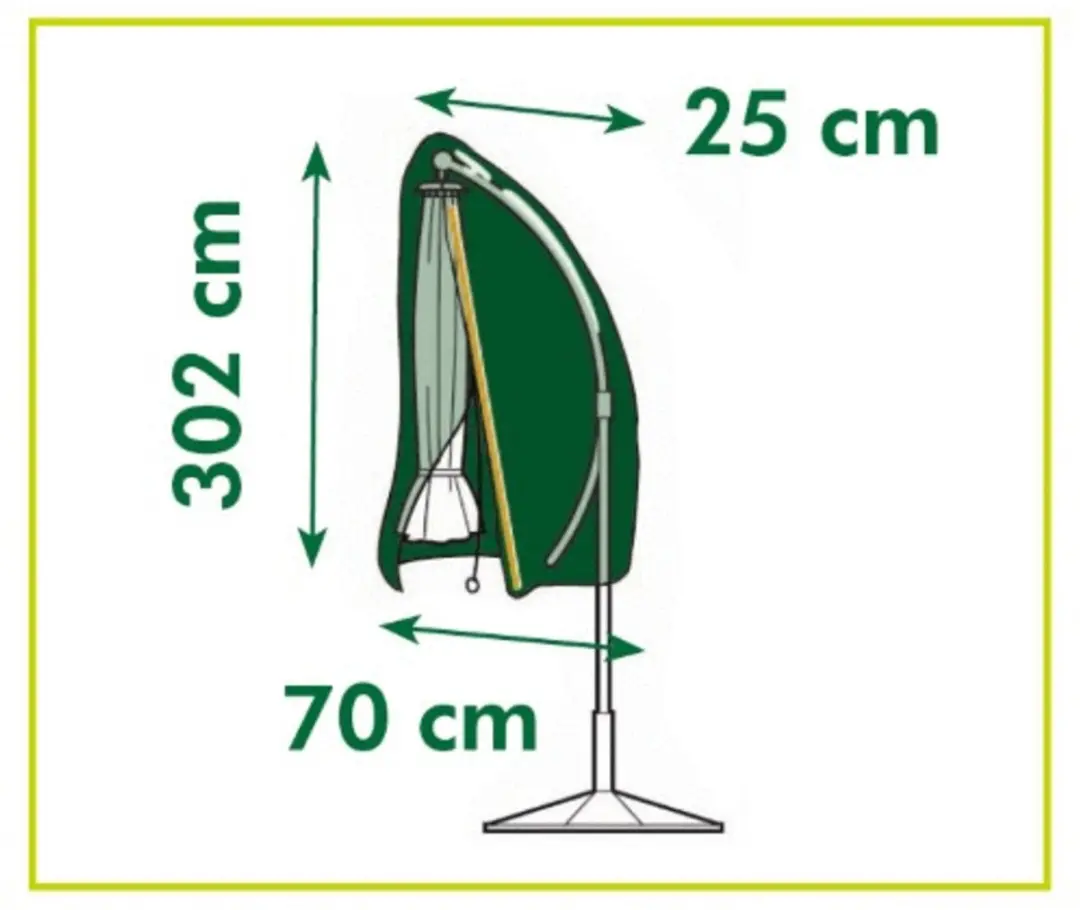Nature Tuinmeubelhoes Parasol 302xØ70cm - Grijs - afbeelding 5 van 6